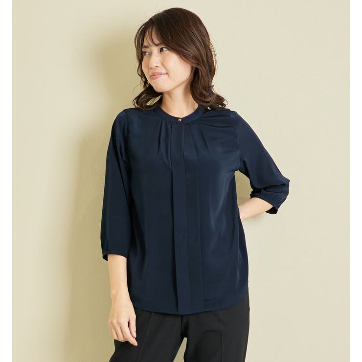 ブラウス シャツ 2way ノーカラーブラウス レディース ブラウス シャツ 2way no collar yoke shirt /2way ノーカラー