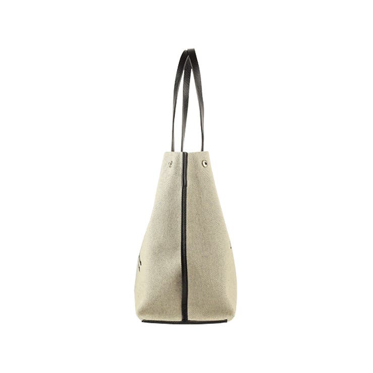 LONGCHAMP トートバッグ キャンバス レザー ストライプ 希少 ロンシャン ストライプ ハンドバッグ キャンバス レザー