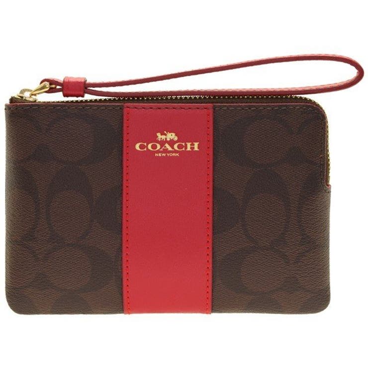 Coach signature corner hotsell zip wristlet