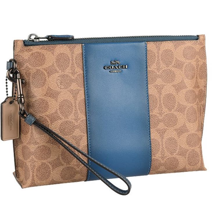 Coach charlie pouch online in colorblock signature canvas