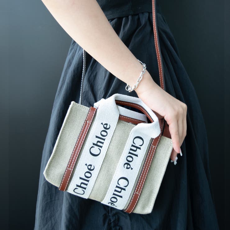 Chloe クロエ Woody 2way トートバッグ デニム レザー Chloe クロエ 