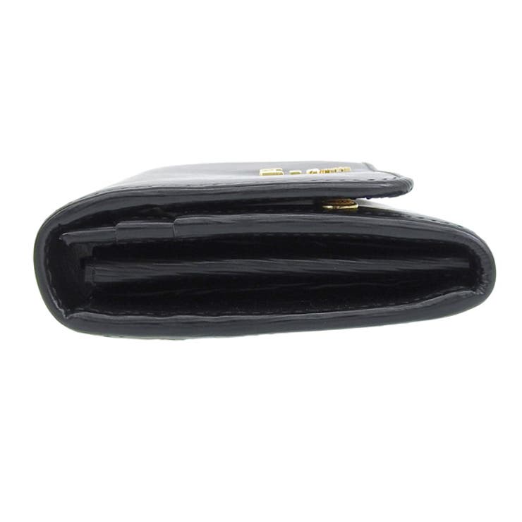 PRADA ブラック 二つ折り財布 パスケース付き PRADA プラダ財布 二つ折り長財布 レディース メンズ ユニ