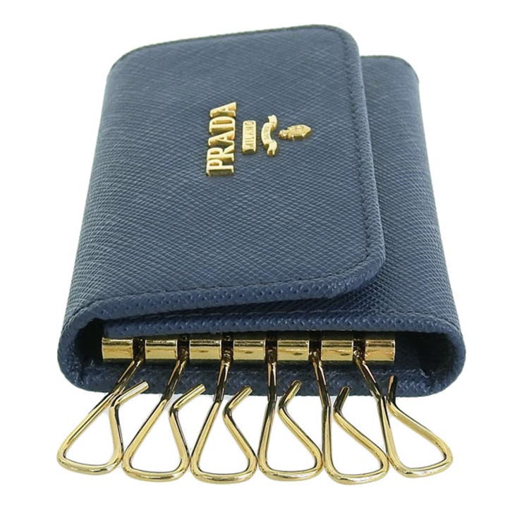 極美品　PRADA プラダ　キーケース　エピ　レザー　メタルロゴ　ブルー系　希少 PRADA プラダ キーケース[品番：SESB0024029]｜Riverall（リヴェラール