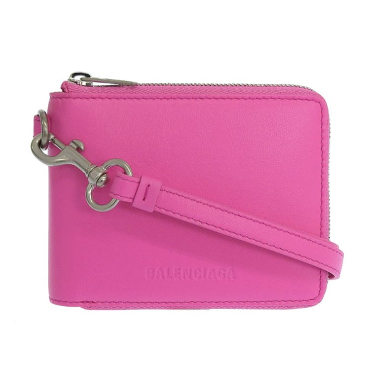 BALENCIAGA バレンシアガ Essential ストラップ付 折り財布[品番 