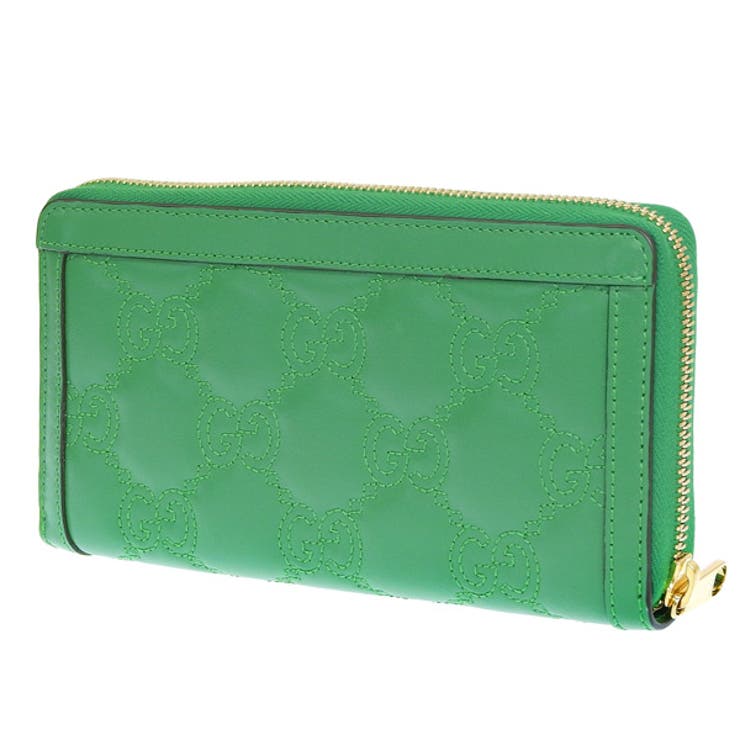 グッチ GGマトラッセ ジップアラウンドウォレット レザー グリーン 緑 723784 長財布 GUCCI（グッチ） GGマトラッセ ジップアラウンドウォレット レザー