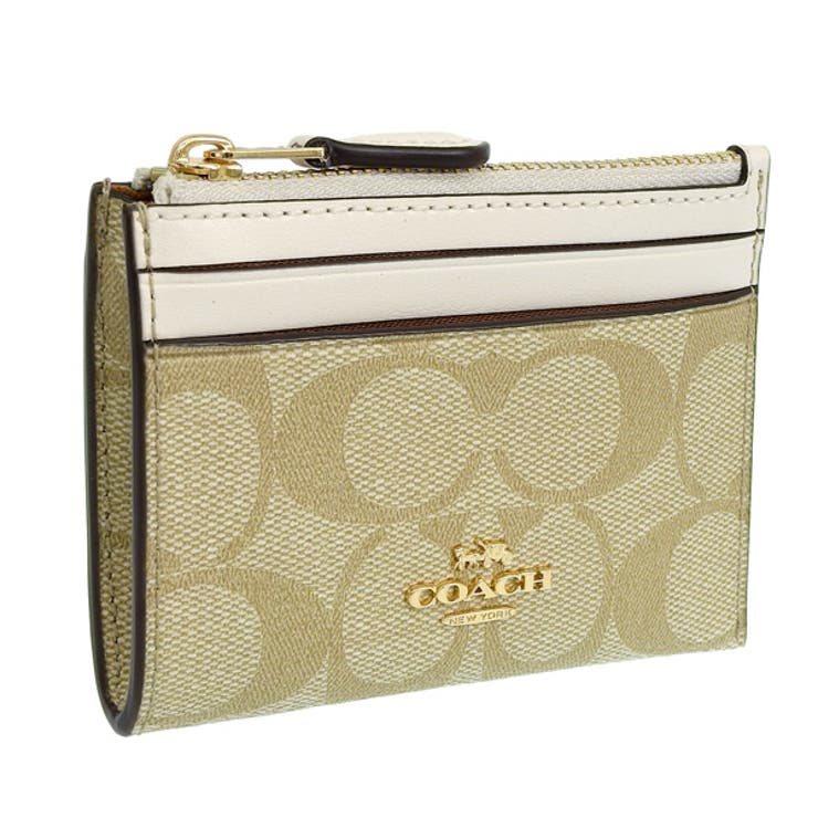 【高価値】 ○COACH コーチ カードケース コインケース カーキ定期入れ まがっ 小物