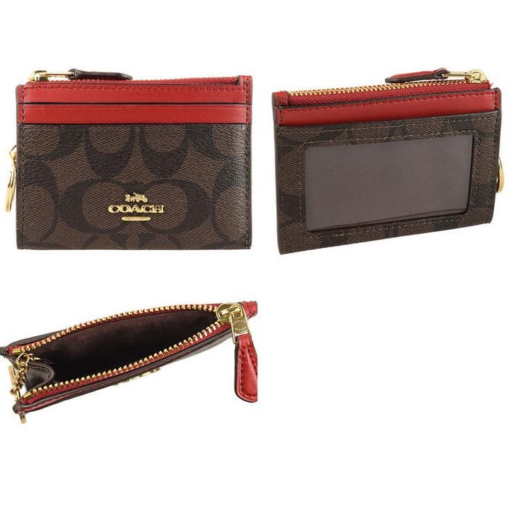 14)カーキ×ライトコーラル】COACH コーチ カードケース[品番