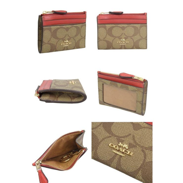 14)カーキ×ライトコーラル】COACH コーチ カードケース[品番