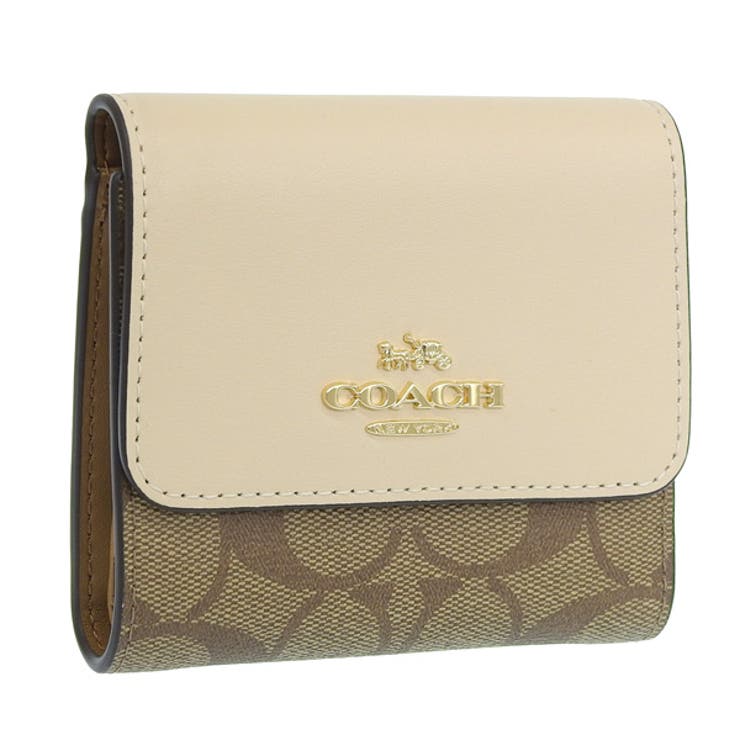 (3)カーキ×アイボリー | COACH コーチ S TRIFOLD WALLET 三つ折り 財布 | Riverall