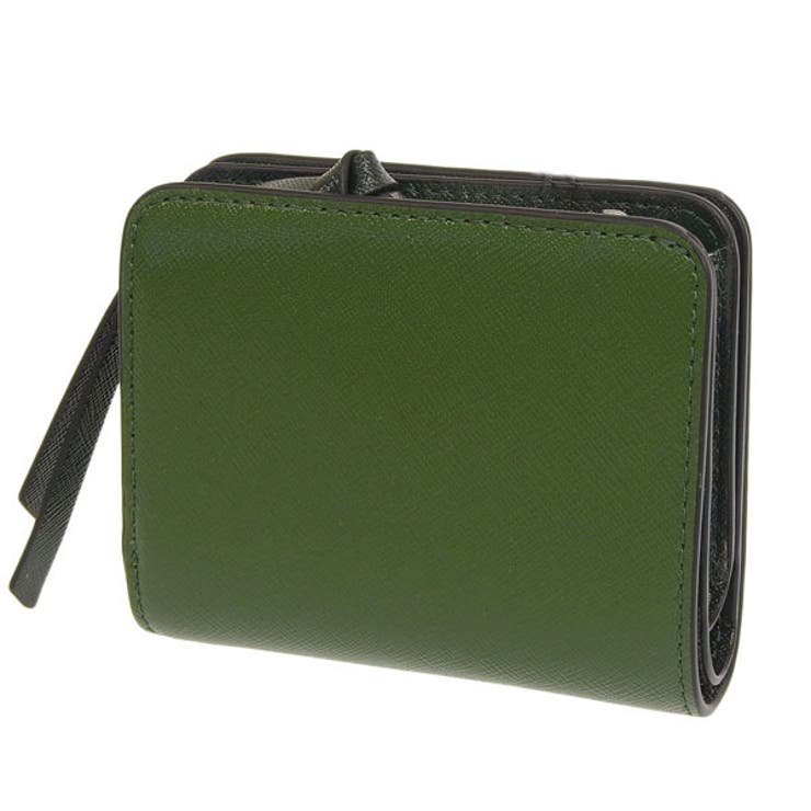 マークジェイコブス 黒×茶 ラムレザー バイカラースナップショット長財布