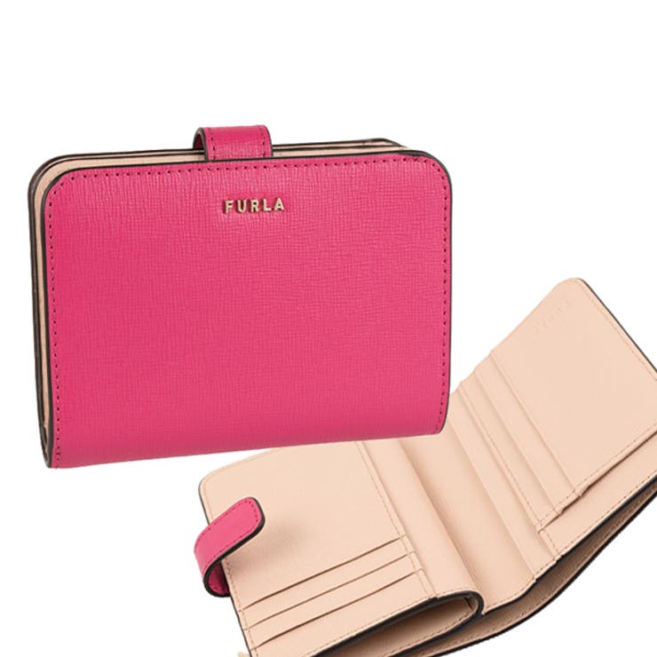 美品】FURLA長財布 ピンク 美品】 FURLA 2つ折り財布 ピンク フルラ