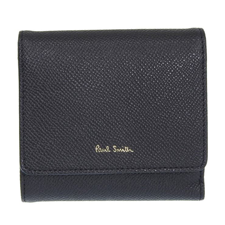 Paul もどかしい Smith ポールスミス 二つ折り財布 レザー ブラック