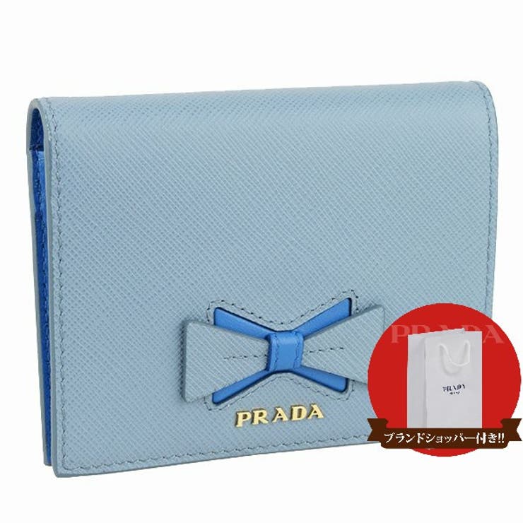 PRADA プラダ 二つ折り財布 リボン 財布[品番：SESB0011316