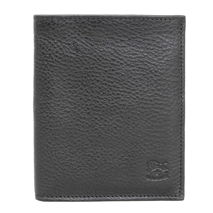 IL BISONTE 二つ折り財布（ブラック) 保存袋付き IL BISONTE 二つ折り