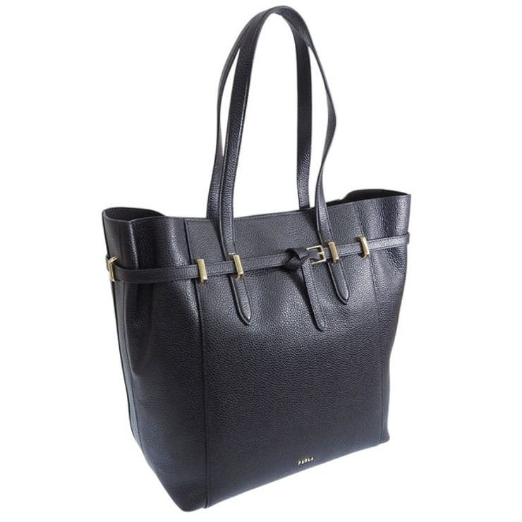 FURLA フルラ ハンドバック 黒 ブラック 通勤通学 ゴールドモチーフ A4 