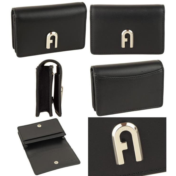 FURLA Cameliaブラック レザー 名刺入れ カードケース 送料無料】フルラ 名刺入れ レディース カードケース