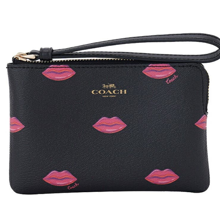 Coach corner discount zip wristlet pink
