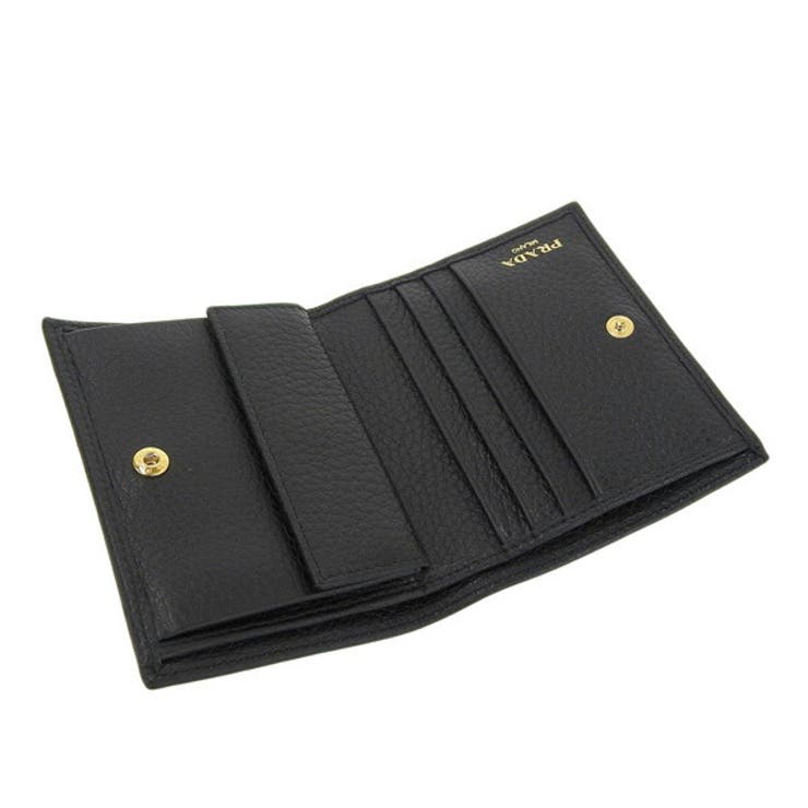 PRADA 二つ折り財布 Vitello Grain ブラック PRADA 二つ折り財布 Vitello Grain ブラック プラダ 二つ折り長