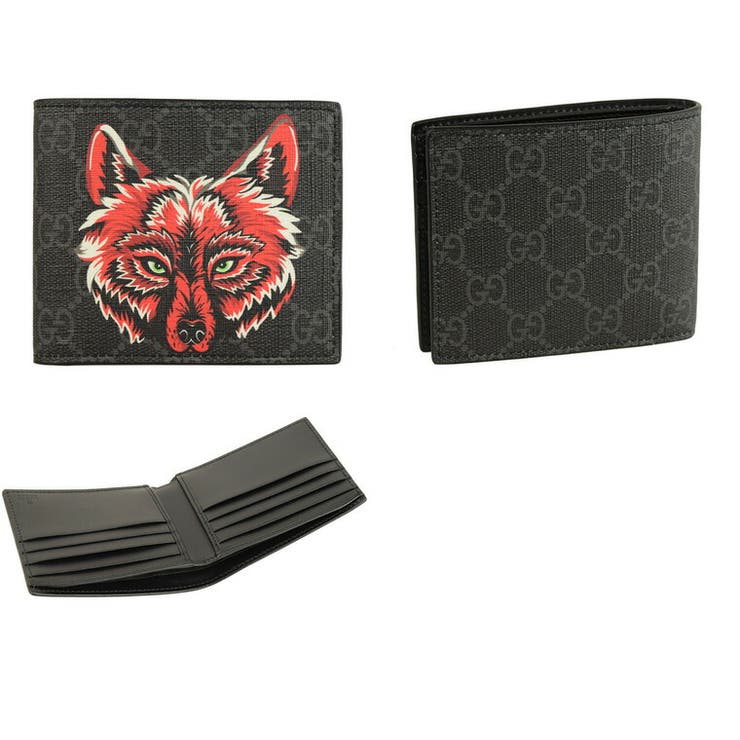 最安値で Gucciウルフ 二つ折り財布 折り財布