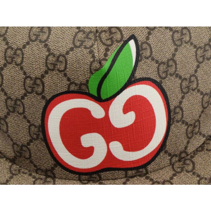 グッチ　バケハ　アップル GUCCI グッチ Canvas Baseball Hat GG Apple [品番：SESB0010946