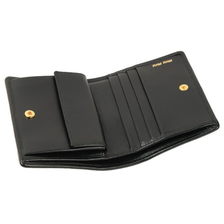 レディースファッション 財布、帽子、ファッション小物 MiuMiu ミュウミュウ SOFT CALF 二つ折り財布[品番：SESB0013049 