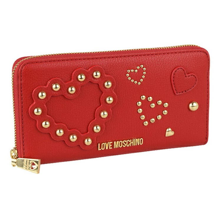 LOVE MOSCHINO ラブモスキーノ ラウンドジップ 長財布 レッド LoveMoschino ラブモスキーノ ラウンド長財布[品番：SESB0010350