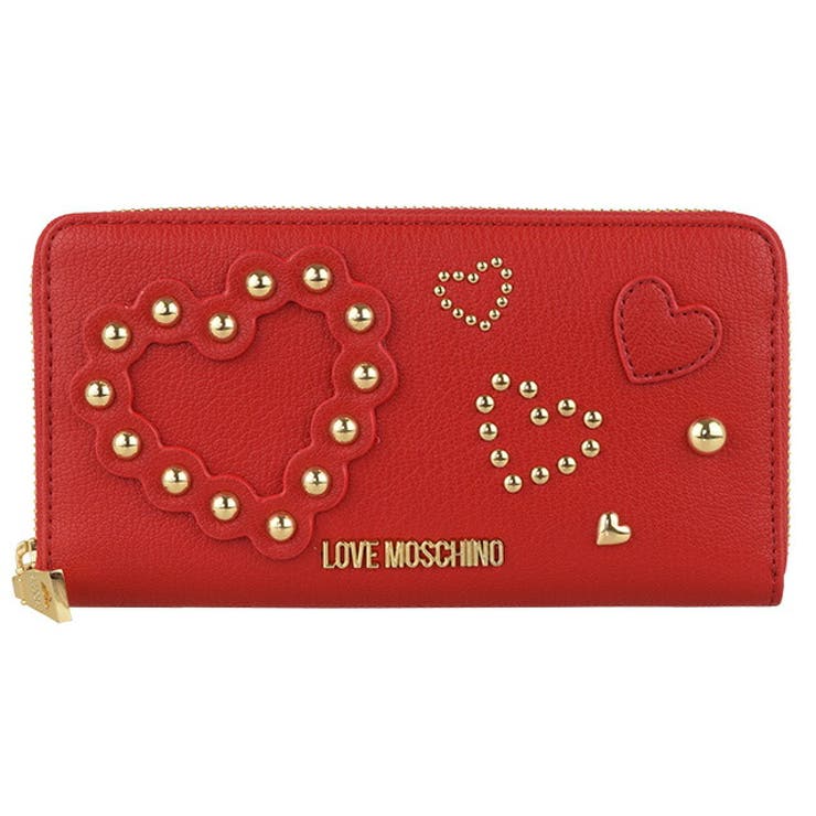 LOVE MOSCHINO ラブモスキーノ ラウンドジップ 長財布 レッド