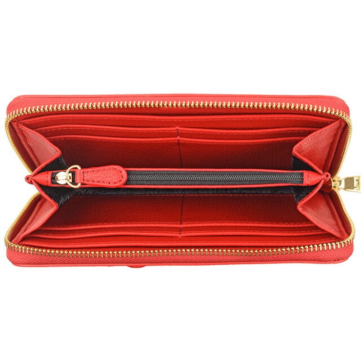 LOVE MOSCHINO ラブモスキーノ ラウンドジップ 長財布 レッド