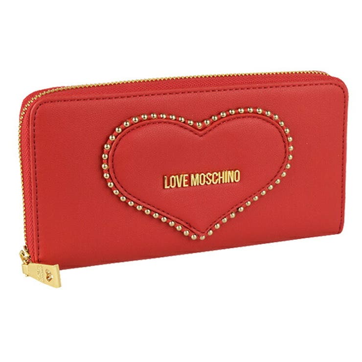 LOVE MOSCHINO ラブモスキーノ ラウンドジップ 長財布 レッド