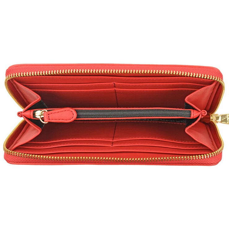 LOVE MOSCHINO ラブモスキーノ ラウンドジップ 長財布 レッド LoveMoschino ラブモスキーノ ラウンド長財布[品番：SESB0010361
