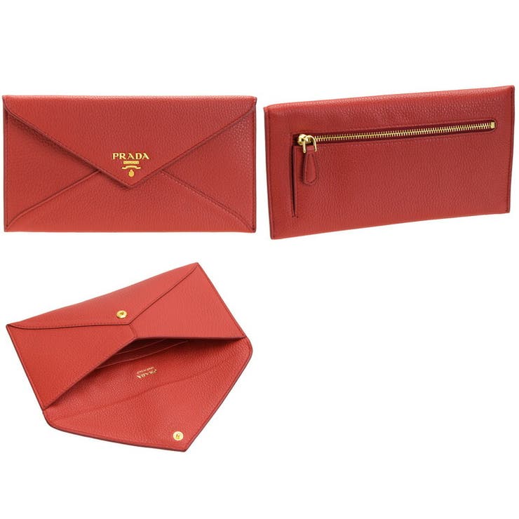 【美品】PRADA エンベロープ　長財布 PRADA プラダ エンベロープ 二つ折り長財布[品番：SESB0010018