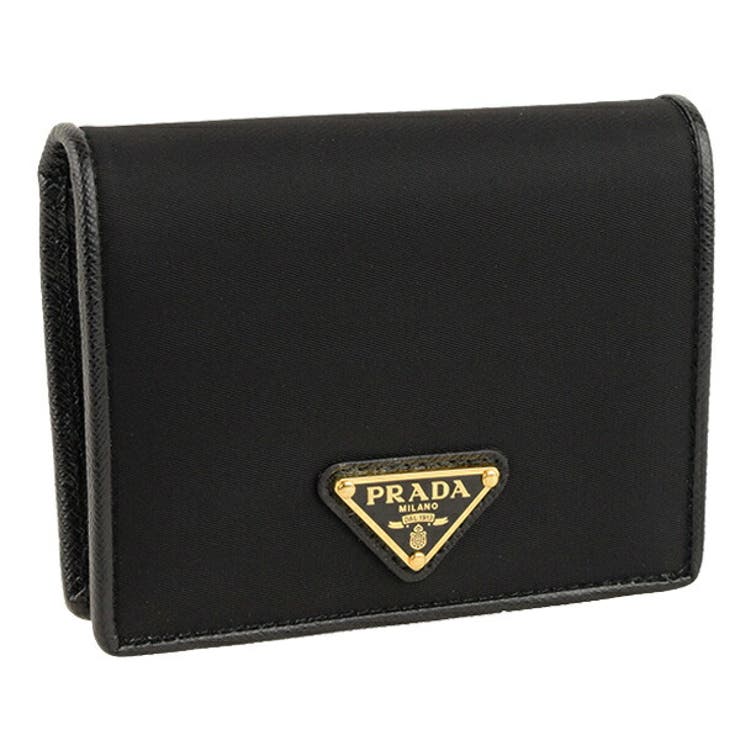 PRADA テッスートクリスピー 二つ折り財布 エバノ　保証書　箱付き PRADA テッスートクリスピー 二つ折り財布 エバノ 保証書 箱付き