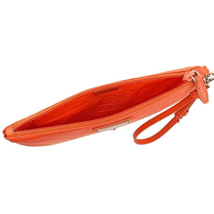 PRADA オレンジ クラッチバッグ PRADA プラダ TESSUTO ポーチ クラッチバッグ[品番：SESB0011331