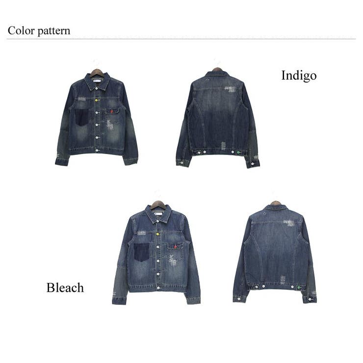 クレイジーボタンリメイクデニムジャケット/Gジャン◇2068 秋冬