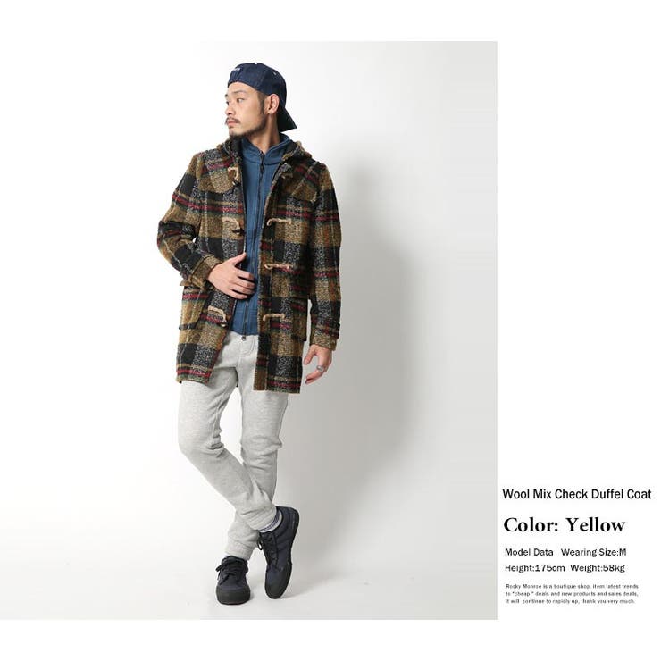 ダッフルコート メンズ ロングダッフル[品番：OE000002847]｜Rocky