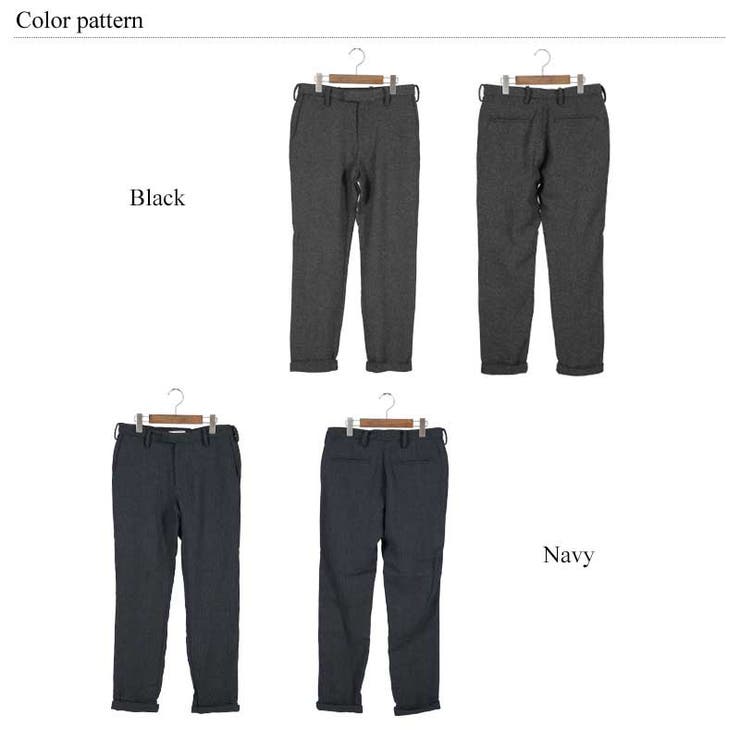 ヘリンボーン柄ウールパンツ メンズ スラックス[品番