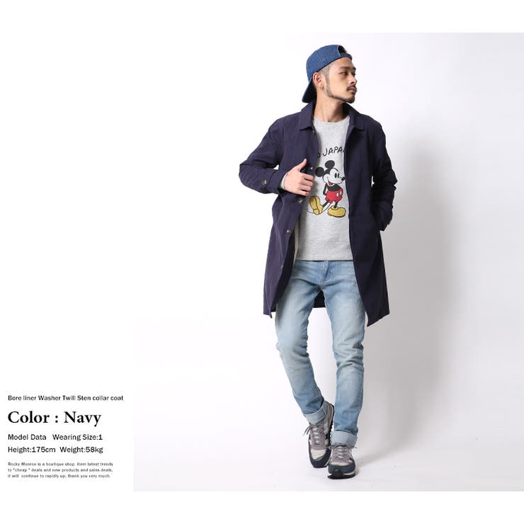 ステンカラーコート メンズ ボアライナー付き[品番：OE000003809