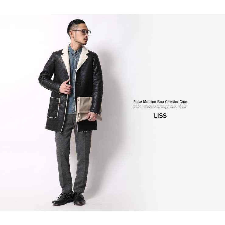 ボアコート メンズ フェイクムートン[品番：OE000003924]｜Rocky