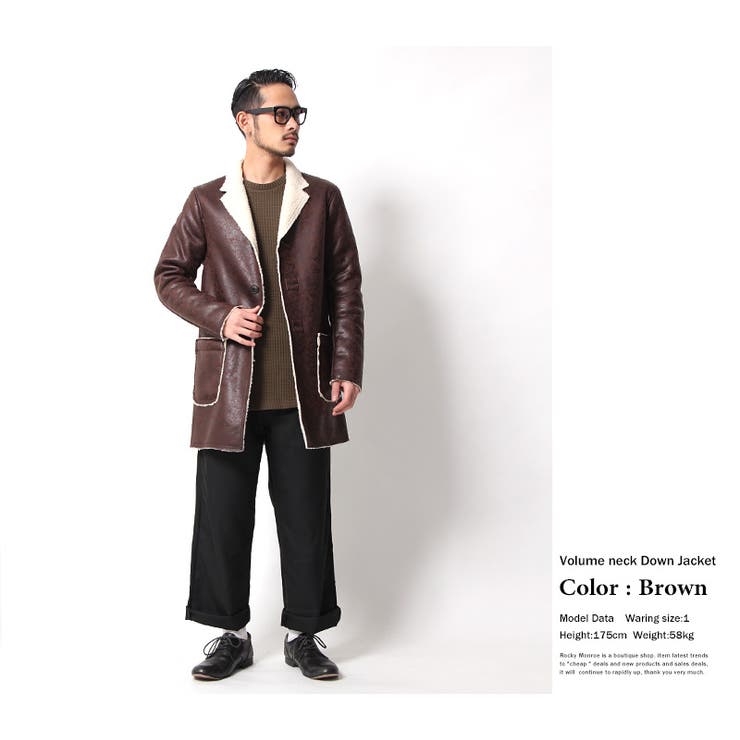 ボアコート メンズ フェイクムートン[品番：OE000003924]｜Rocky