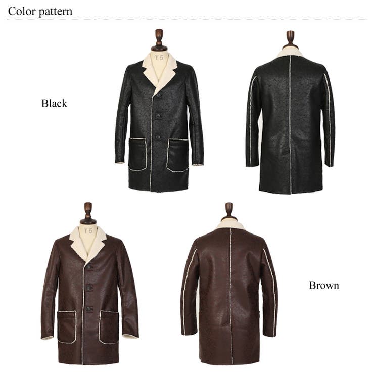 ボアコート メンズ フェイクムートン[品番：OE000003924]｜Rocky