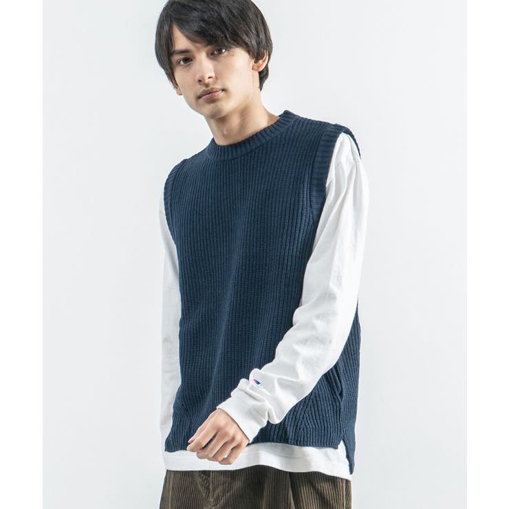 ニットベスト メンズ 畦編み[品番：OE000003949]｜Rocky Monroe
