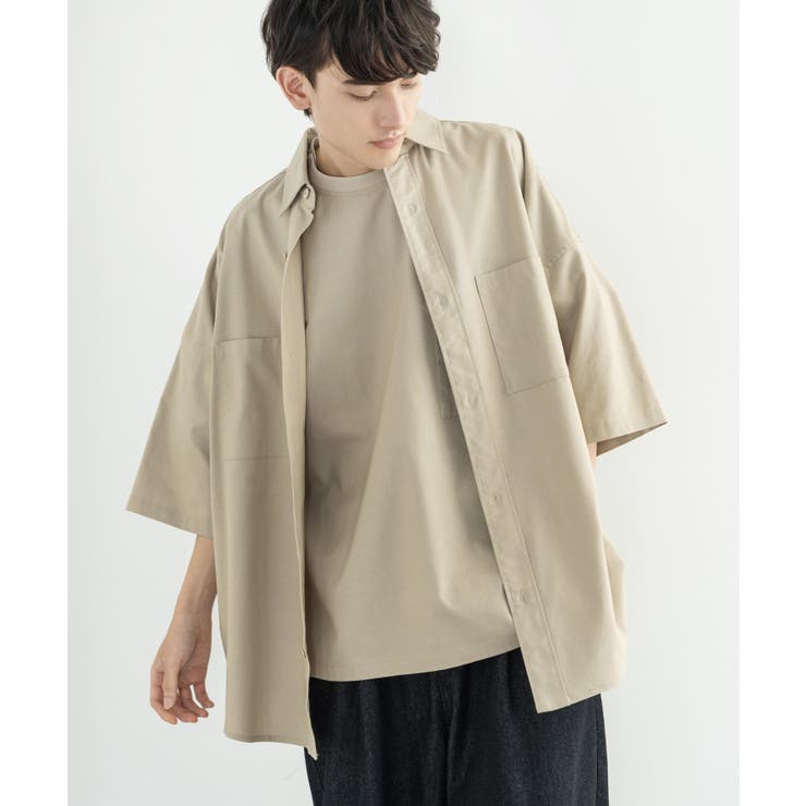 リネンシャツ オーバーサイズ 半袖[品番：OE000006142]｜Rocky