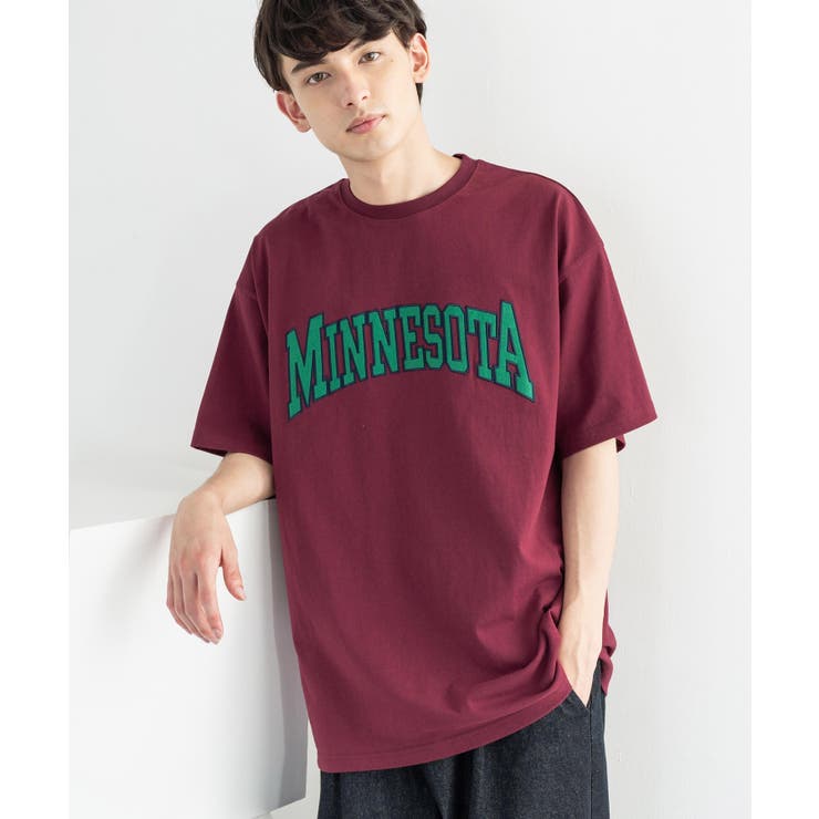 ビッグTシャツ 半袖 カレッジロゴ