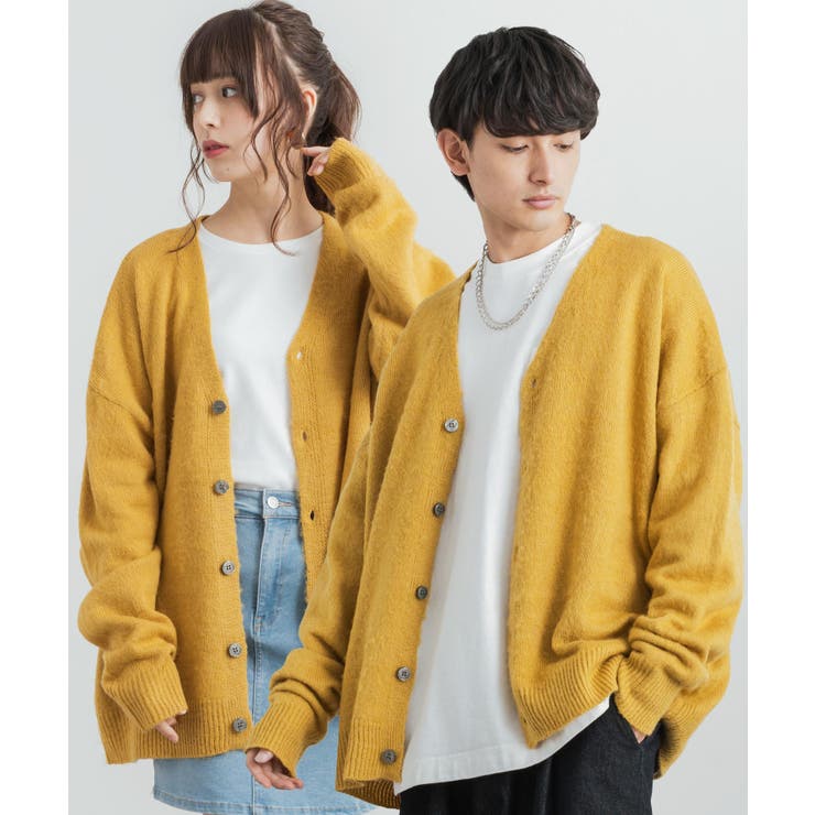 モヘアタッチカーディガン ニットセーター オーバーサイズ[品番
