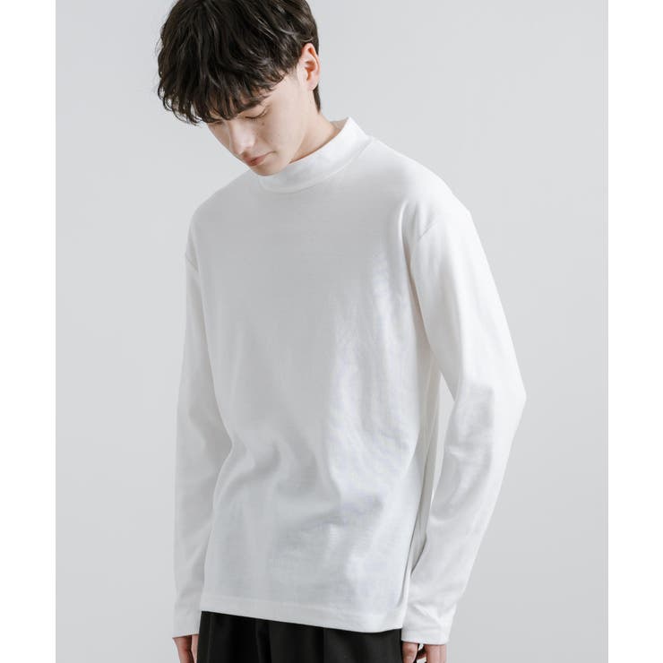 02.オフホワイト | カットソー ハイネック モックネック | Rocky Monroe