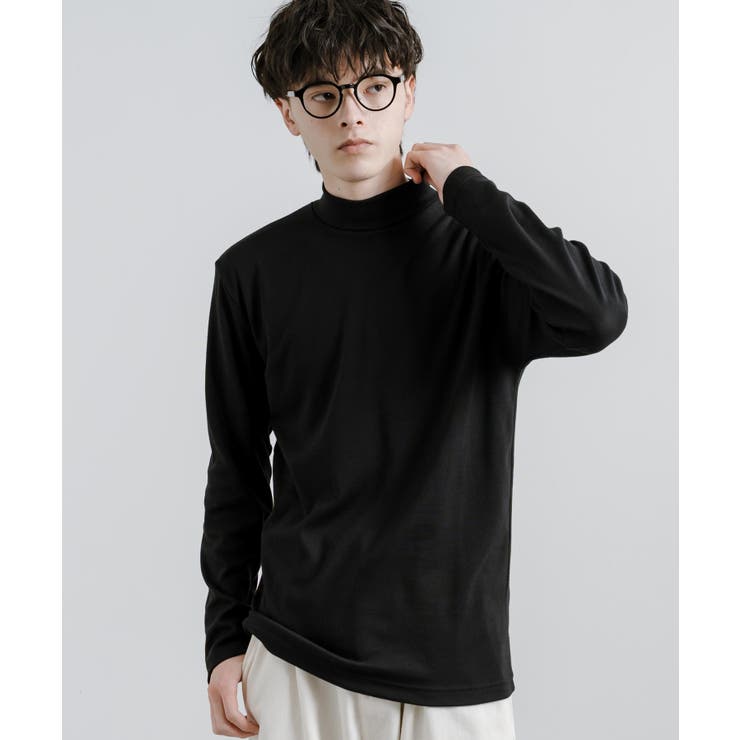 09.ブラック | カットソー ハイネック モックネック | Rocky Monroe