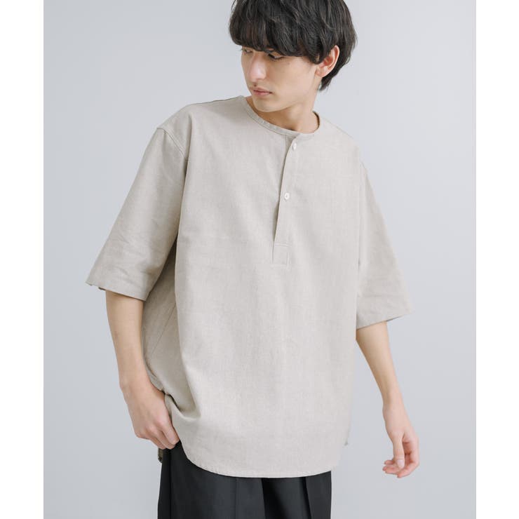 綿麻半袖シャツ コットンリネンスリーピングシャツ 日本製[品番