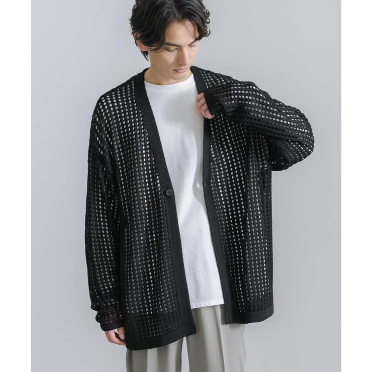 CHANEL メッシュ編み ブラック Vネック カーディガン CHANEL メッシュ編み ブラック Vネック カーディガン トップス