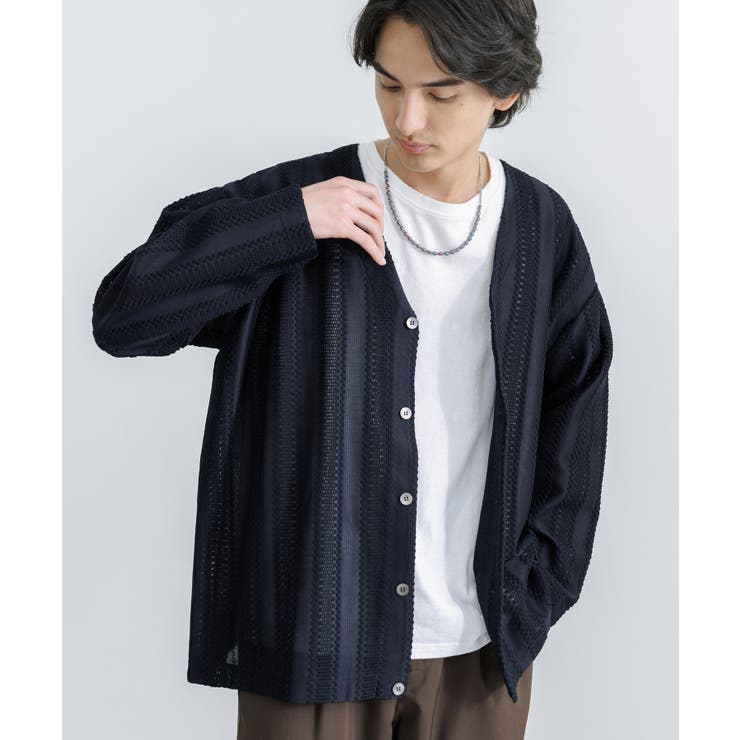 カーディガン ラッセルレース 透かし編み[品番：OE000007274]｜Rocky