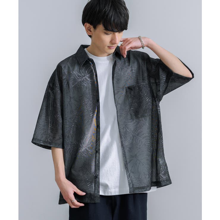 ROOSTER メッシュシャツ XL 黒銀 ルースター カジュアルシャツ メッシュ 総柄[品番：OE000007344]｜Rocky Monroe